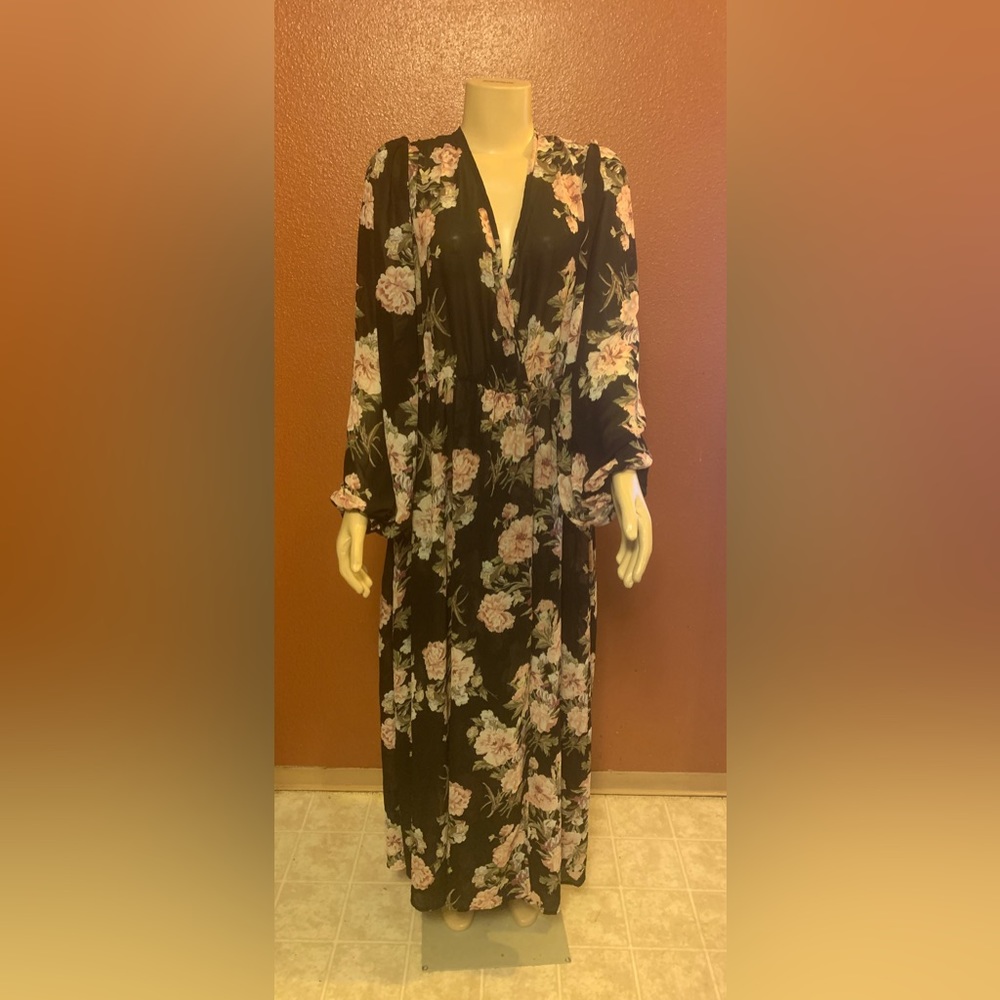 Sheer Long Sleeve Lounge Dress